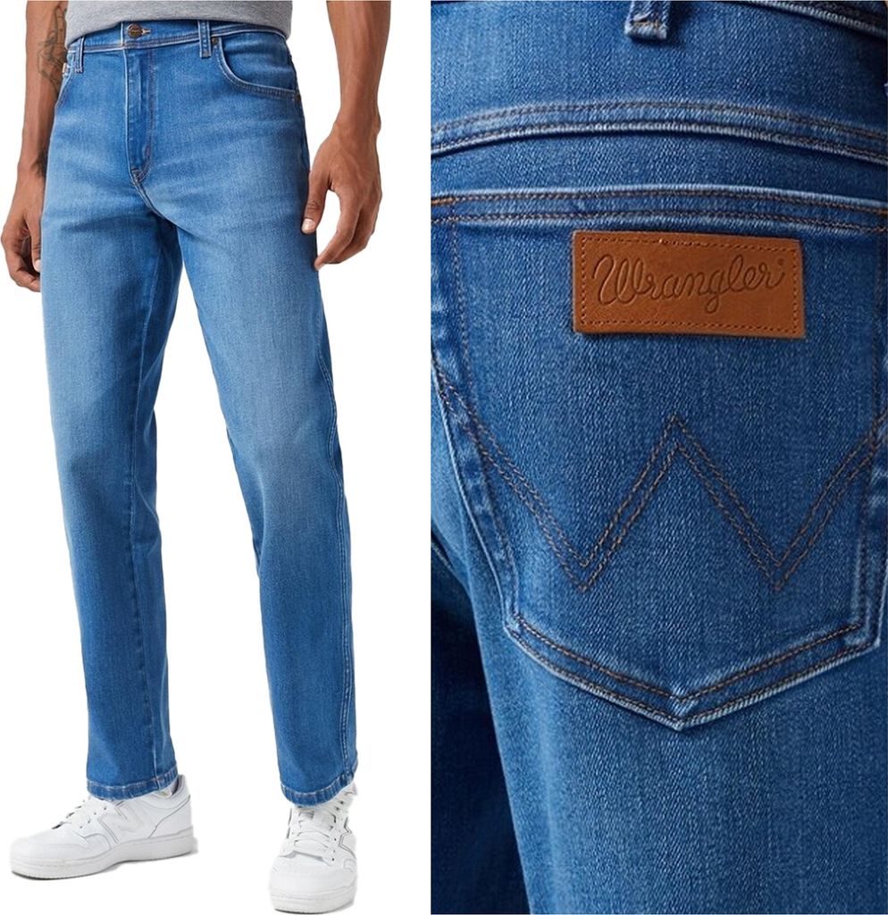 WRANGLER, Herren Jeanshosen, Straight fit, TEXAS, W42 L30, Blau, Jeans, baggyjeans, buggy