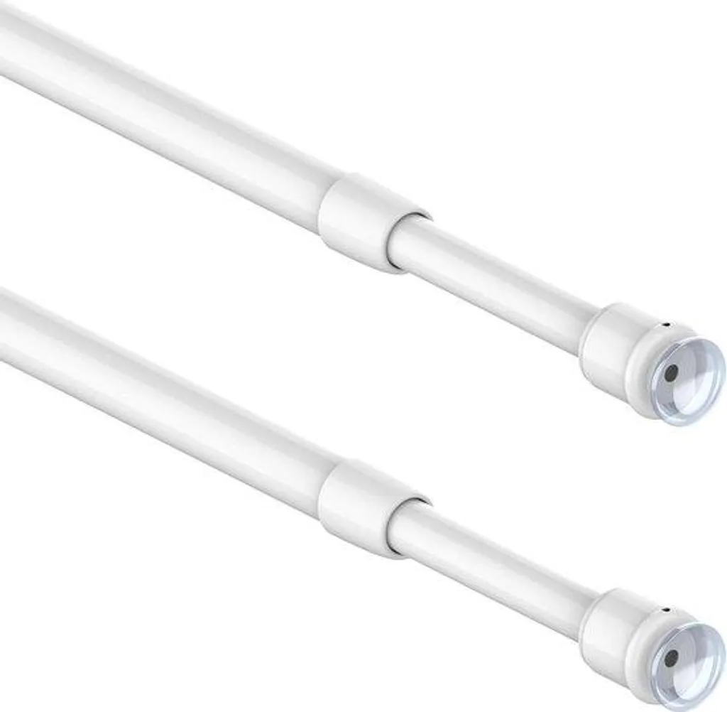 Barre de rideau de douche Ø8 mm en acier robuste réglable de 50 à 79 cm