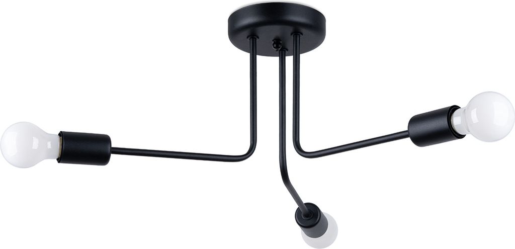Kronleuchter NORAH 3 schwarz 3xE27 15W Stahl 24.5x48x48cm Sollux Lighting