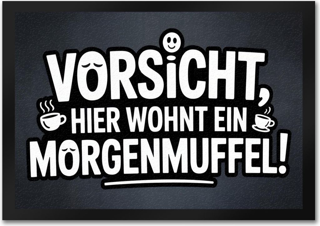 Vorsicht, hier wohnt ein Morgenmuffel! Fußmatte in 35x50 cm Humor