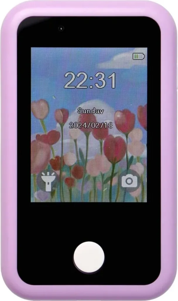 Telefono da gioco per bambini con schermo touchscreen da 2,8", 600 mAh con modalità scuola Viola