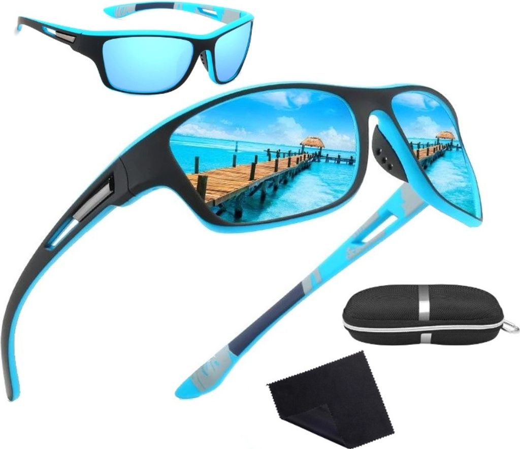 J&W sport polarisierte sportbrille Puhiza hellblau gläser