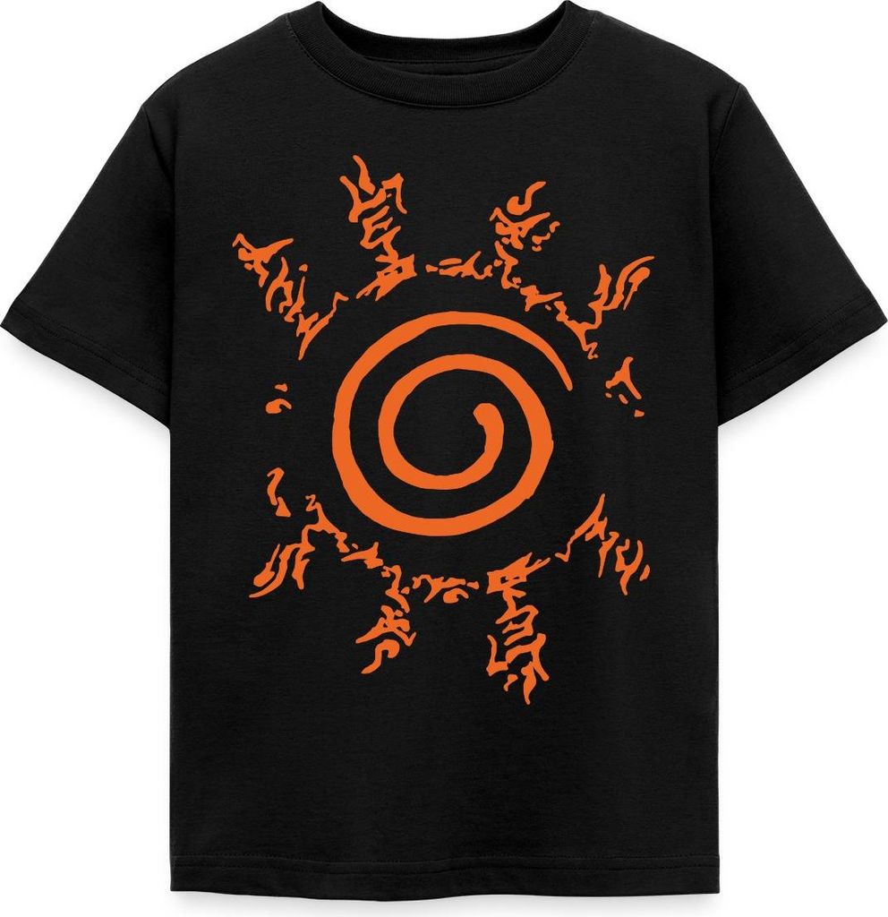Spreadshirt Naruto Shippuden Symbol Hakke No Fuuin Shiki Kinder T-Shirt, 98/104 (3-4 Jahre), Schwarz