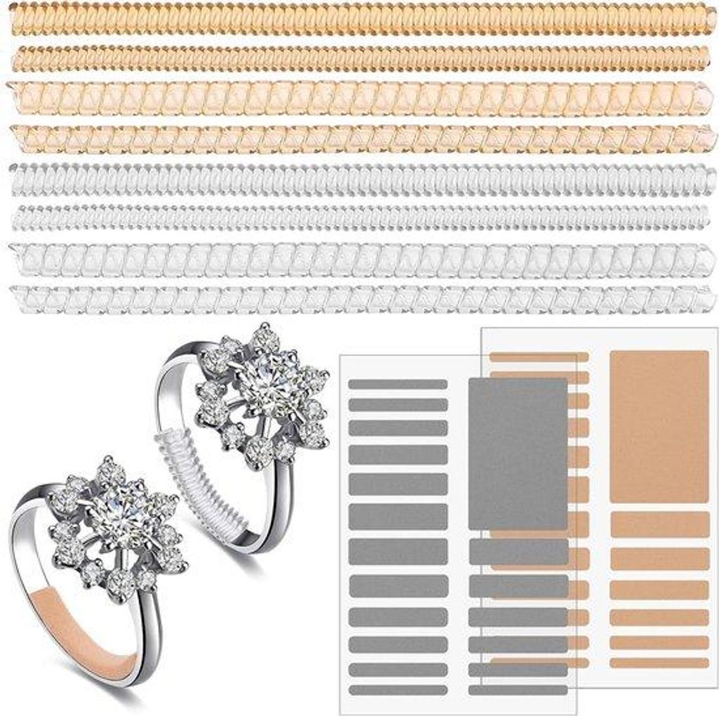 Unsichtbare Ringmaßregelaar für lose Ringe - 46 Stück - Spiralförmige Ringversteller - breite Ringe Schmuck - Spacer Ringbeschützer - Spiralf...