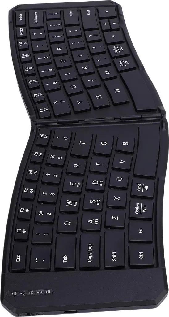 Clavier rechargeable Bluetooth pliable - Forme ergonomique en V pour iOS