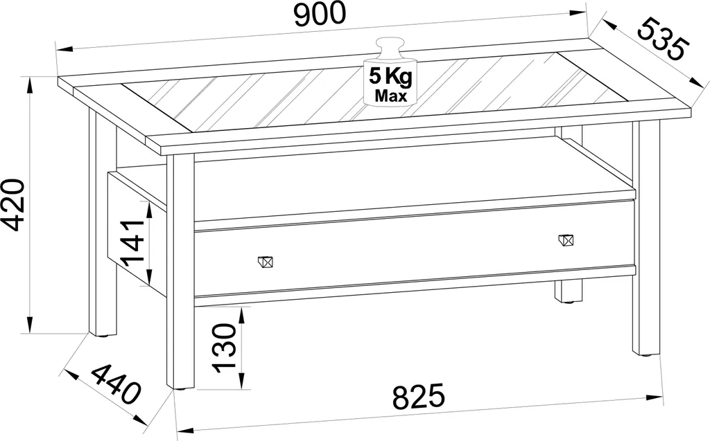 Table Basse de Séjour Lingis Idéale pour Ranger vos Télécommandes et Mag - 6