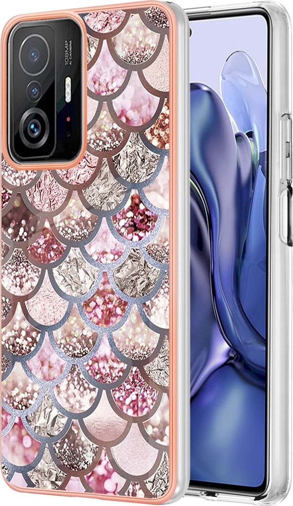 Xiaomi Mi 11T Pro Hülle, Muster Handyhülle Weich TPU Bumper Schutzhülle für Xiaomi Mi 11T / 11T Pro Pink