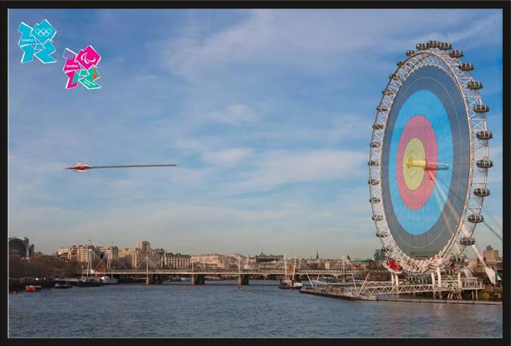 Déco Murale Londres 2012 On Target Affiche Encadrée Prête à l'Accrochage