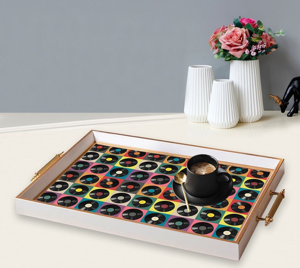 Evila Originals, TPB9904, Tablett, Mehrfarbig, 100 % GLAS, 50 x 29 x 3,5 cm
