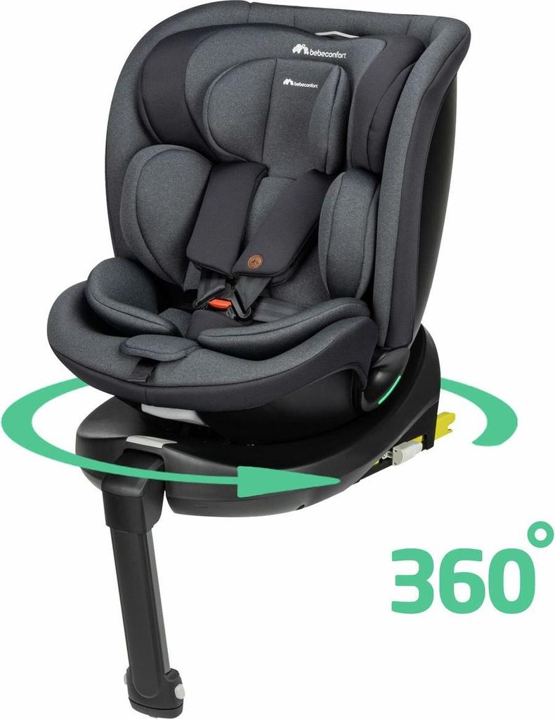 Bebeconfort Evolufix Plus 360, Autositz 360 Drehbar, 0-12 Jahre, 40-150 cm, ISOFIX Kindersitz Drehbar, 10 Kopfstützenpositionen, Tinted Black