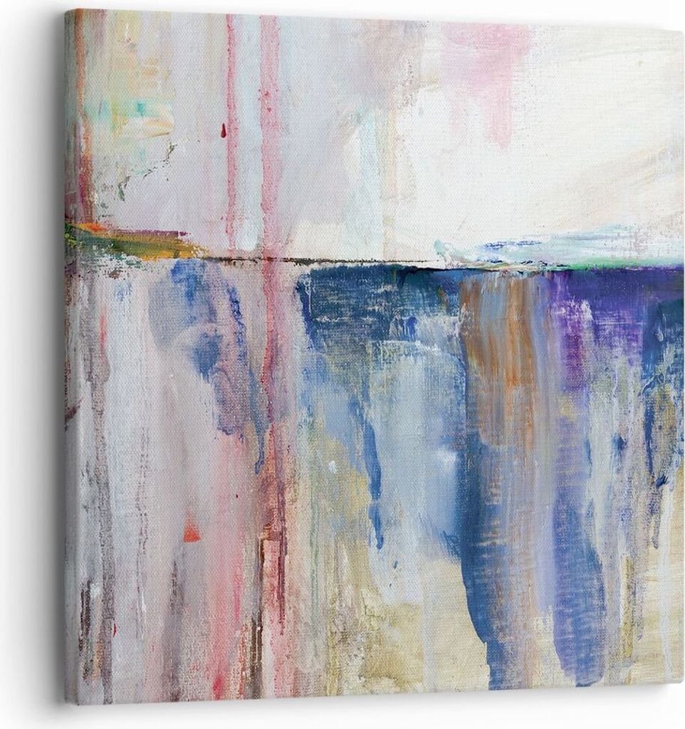 Bild auf Leinwand - Leinwandbild - Einteilig - Abstraktion Farben Öl - 30x30cm - Wand Bild - Wanddeko - Wandbilder - Leinwanddruck - Bilder - Wand...