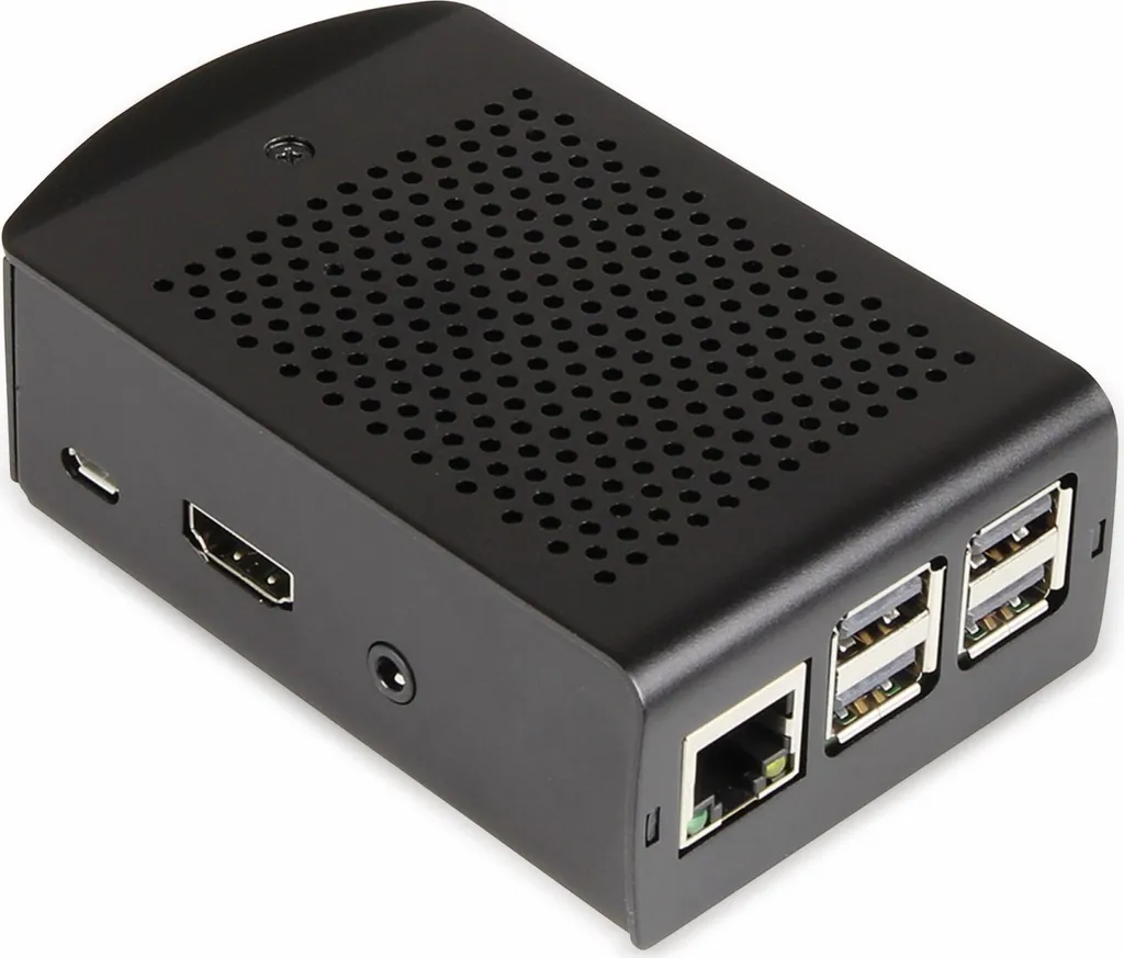 Boîtier Raspberry Pi en aluminium noir pour modèles 3B+ 3B 2B