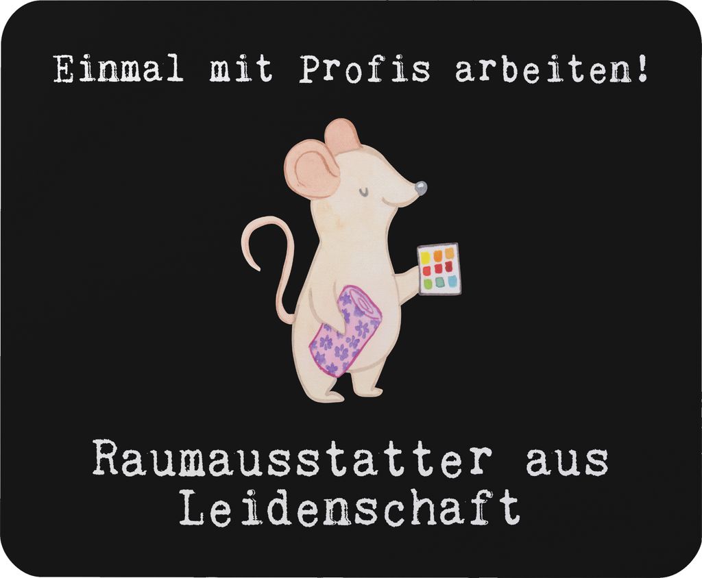 Mr. & Mrs. Panda Mousepad Raumausstatter Leidenschaft - Schwarz - Geschenk, mousematte, Mouse Pad, Mauspad, laptop