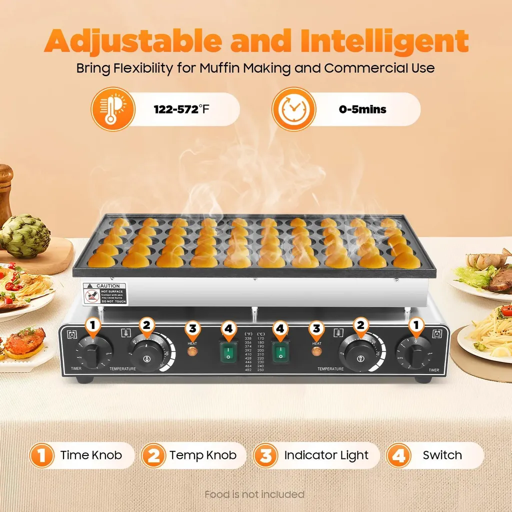 Mini crêpière électrique antiadhésive 50 trous pour cuisson sans coller