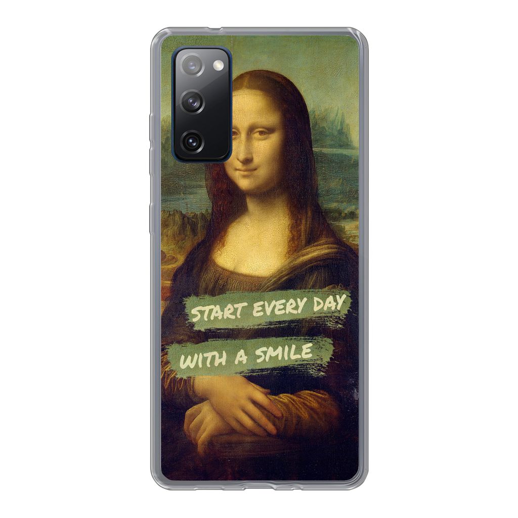 MuchoWow Handyhülle Schutzhülle Hülle für Samsung Galaxy S20 FE Mona Lisa - Zitat - Da Vinci Silikon Softcase Handy Hülle - Abdeckung
