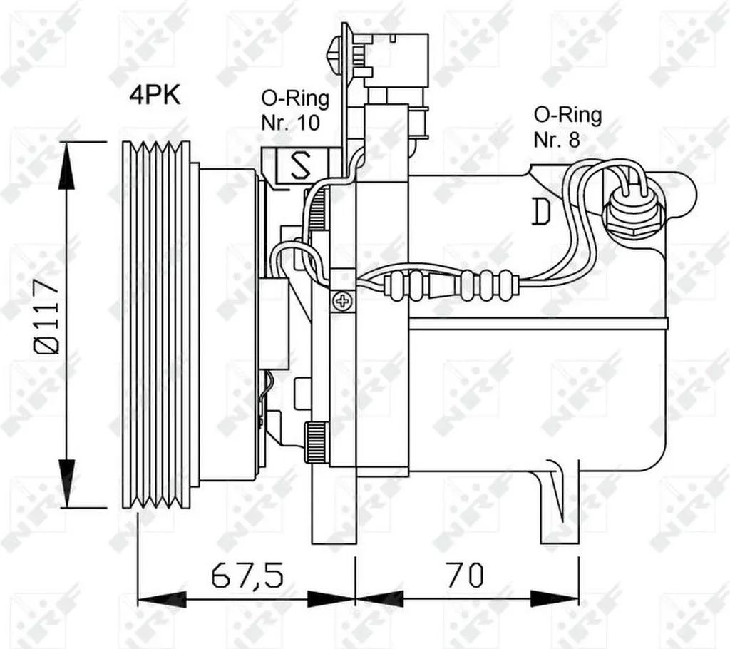 Compresseur de climatisation NRF 115mm pour BMW Série 3 E90 E91 E92 - 19
