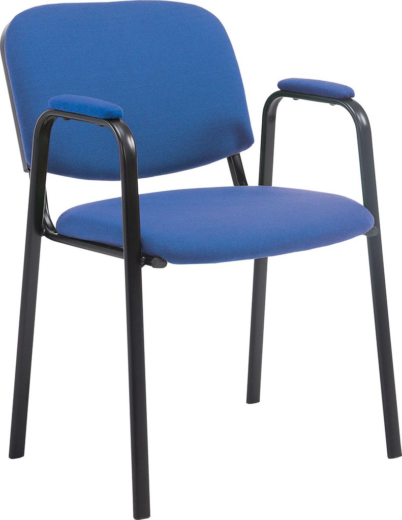 Besucherstuhl ZAGREB - Stoff Blau 53x55x79 cm | Besucherstühle Konferenzstuhl Wartezimmerstuhl Bürostühle Bürostuhl Konferenzraum Wartezimmer