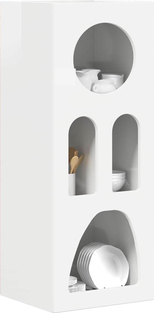 Langlebige Sideboard Hochglanz Weiß 40 x 35 x 100,5cm Holzwerkstoff - Möbel663824 - Kommoden