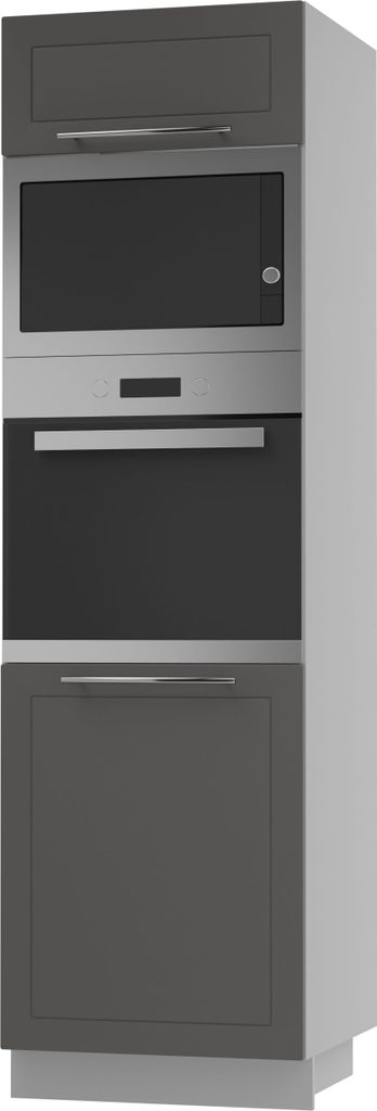 Backofenschrank Kvantum Q-D14/RU/60/207 mit Klappe 60cm Korpus- & Frontfarbe wählbar,graphit matt,grau