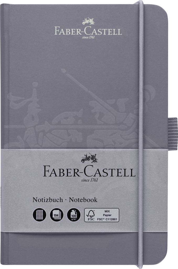 FABER-CASTELL Notizbuch DIN A6 kariert grau