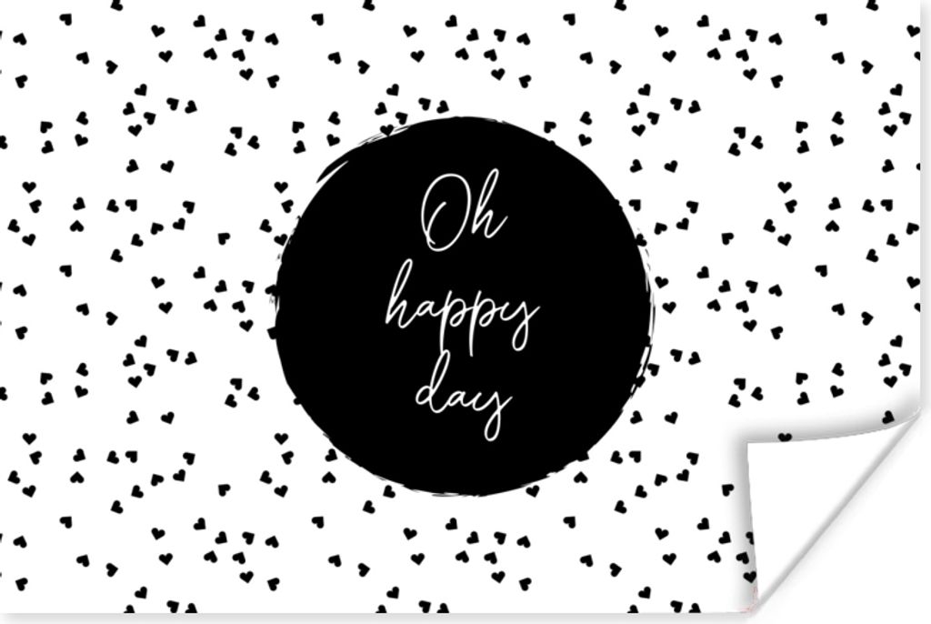 MuchoWow Poster Zitate - Text - Oh happy day - Glück 180x120 cm - Fotoplakat
