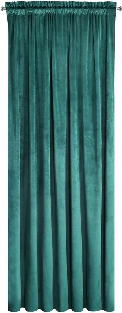 Rideau Eurofirany MELANIE 140x270 Turquoise à Ruban Fronceur Chic