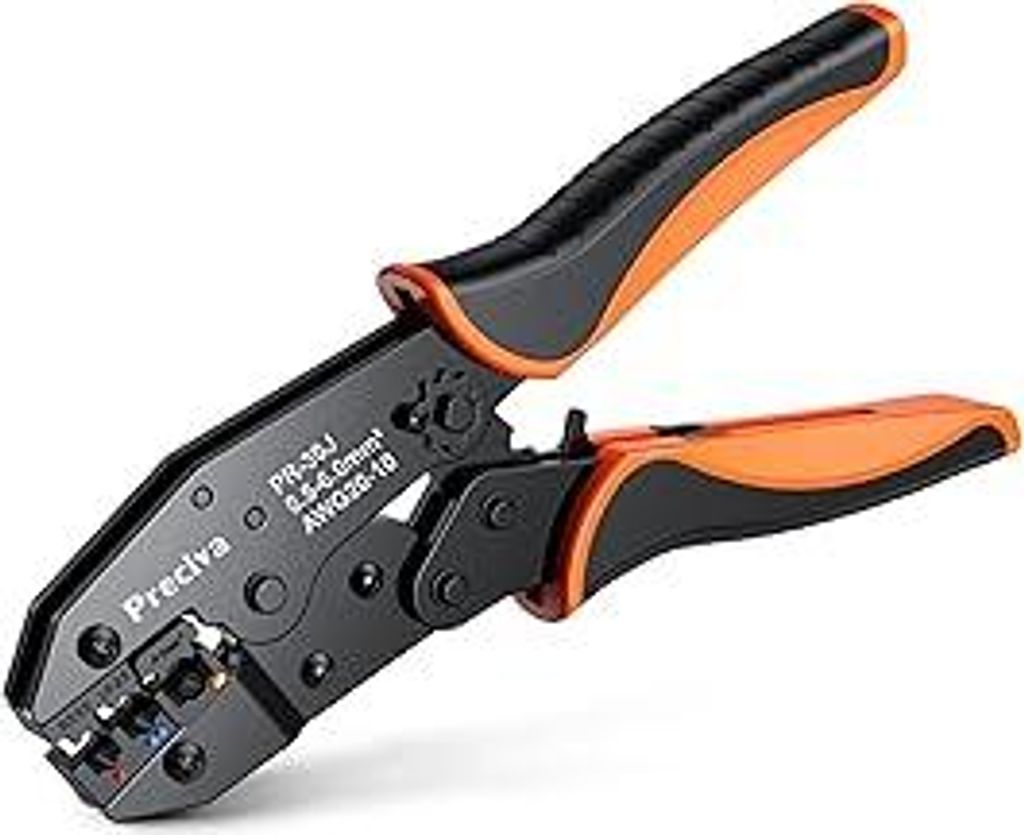 Crimpzange für Isolierte Kabelschuhe, Preciva Kabelschuhzange Crimpwerkzeug geeignet für 0,5-6mm², Krimpzange, Presszange ideal für Elektroarbe...