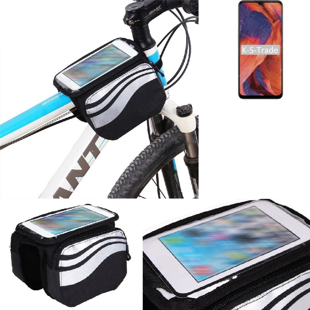 K-S-Trade Rahmentasche Fahrrad-Halterung kompatibel mit Nokia 3.4 Rahmenhalterung Fahrrad Handyhalterung Fahrradtasche Handy Smartphone Halterung Bike