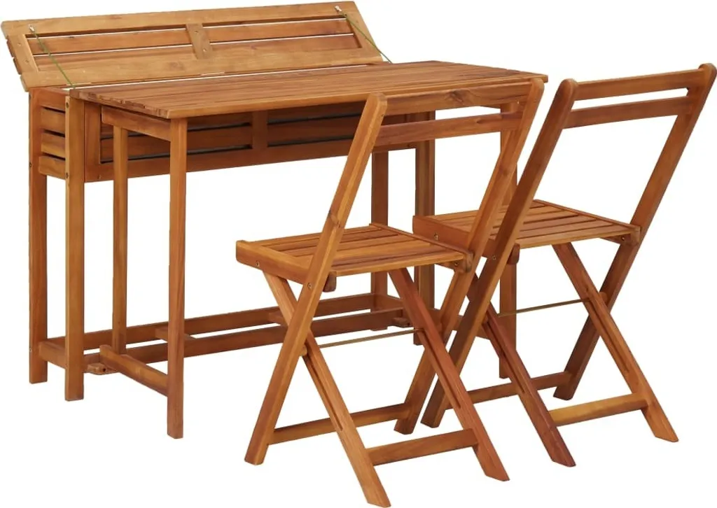Table de jardin avec jardinière vidaXL et 2 chaises en bois d'acacia