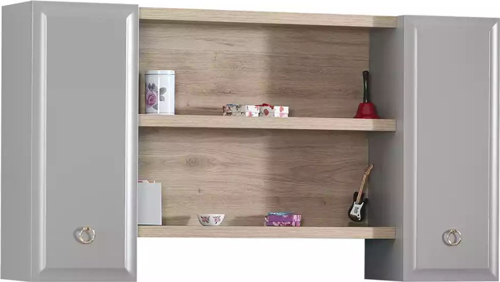 Hängeschrank Wandschrank Kinderzimmer Bücherregal Holz Grau Design
