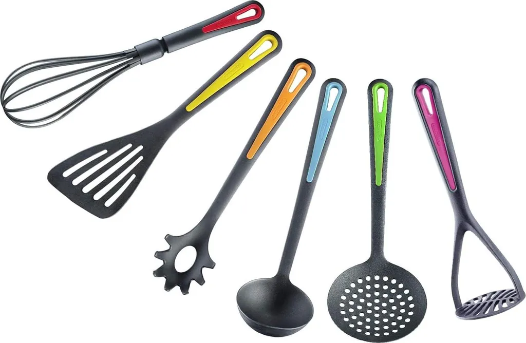 Set Ustensiles de Cuisine Couleur - Pour Poêles Antiadhésives, Lot de 6