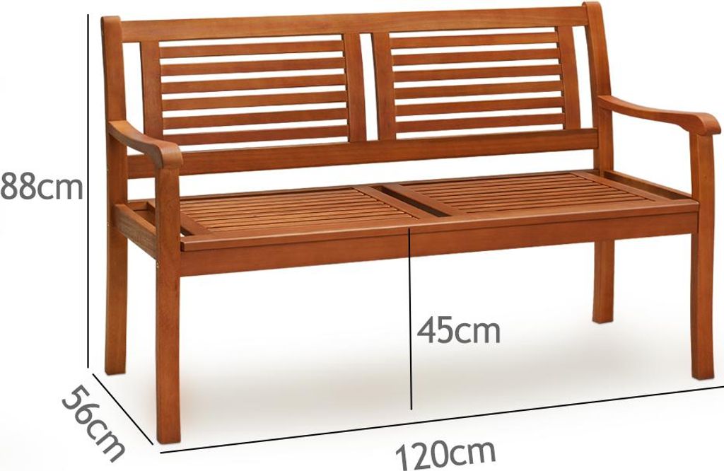 Casaria Banc de jardin en bois eucalyptus pré-huilé 2 Image du produit 