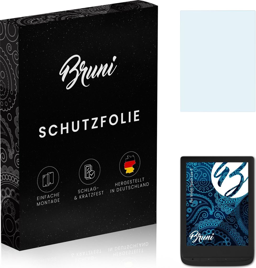 Bruni Basics-Clear 2x Schutzfolie kompatibel mit Vivlio Touch Lux 5 Folie