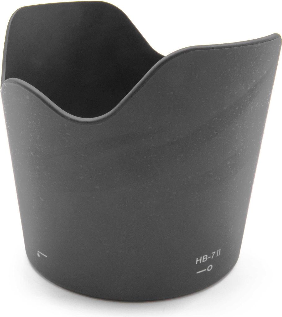 vhbw Gegenlichtblende Ersatz für Nikon HB-7 II für 77mm Objektiv, Schwarz, Kunststoff, tulpenförmig, 11,4 cm