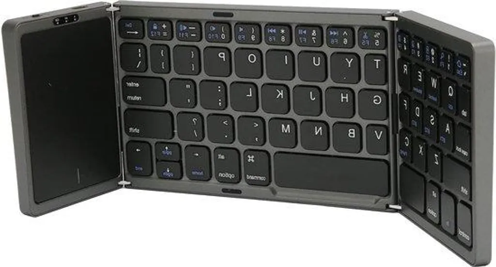 Clavier Bluetooth pliable et pavé tactile intégré pour tablette - Gris