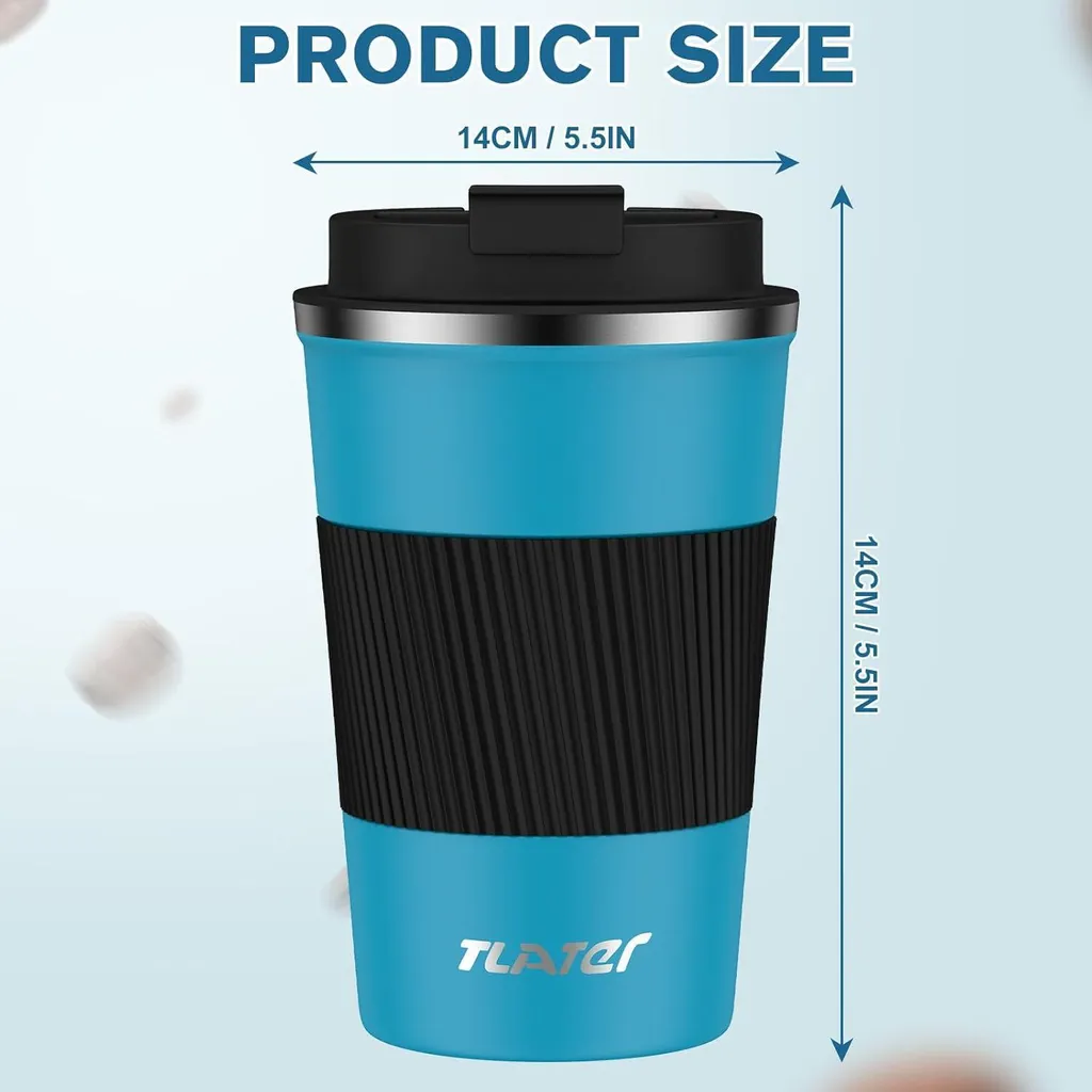 CLHXWU Tazza Termica Per Caffè 1200ml,Tazza Termica A Doppia Parete Con Manico,Tazza Da Viaggio Per Auto Con Cannuccia E Coperchio,Tazza Termica A Doppia Parete Acciaio Inox (Rosa