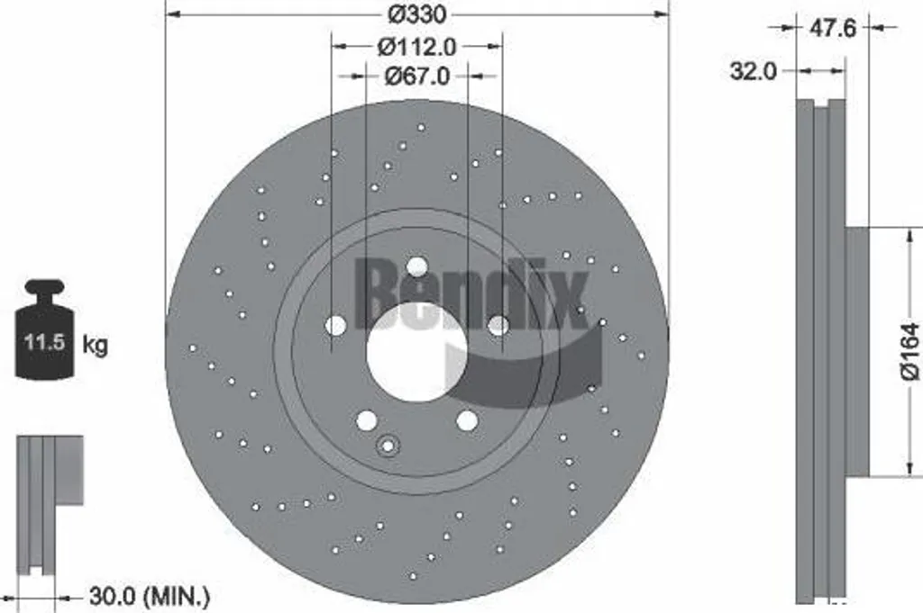 Disque de frein BENDIX haute teneur en carbone HC pour Classe E et S HC