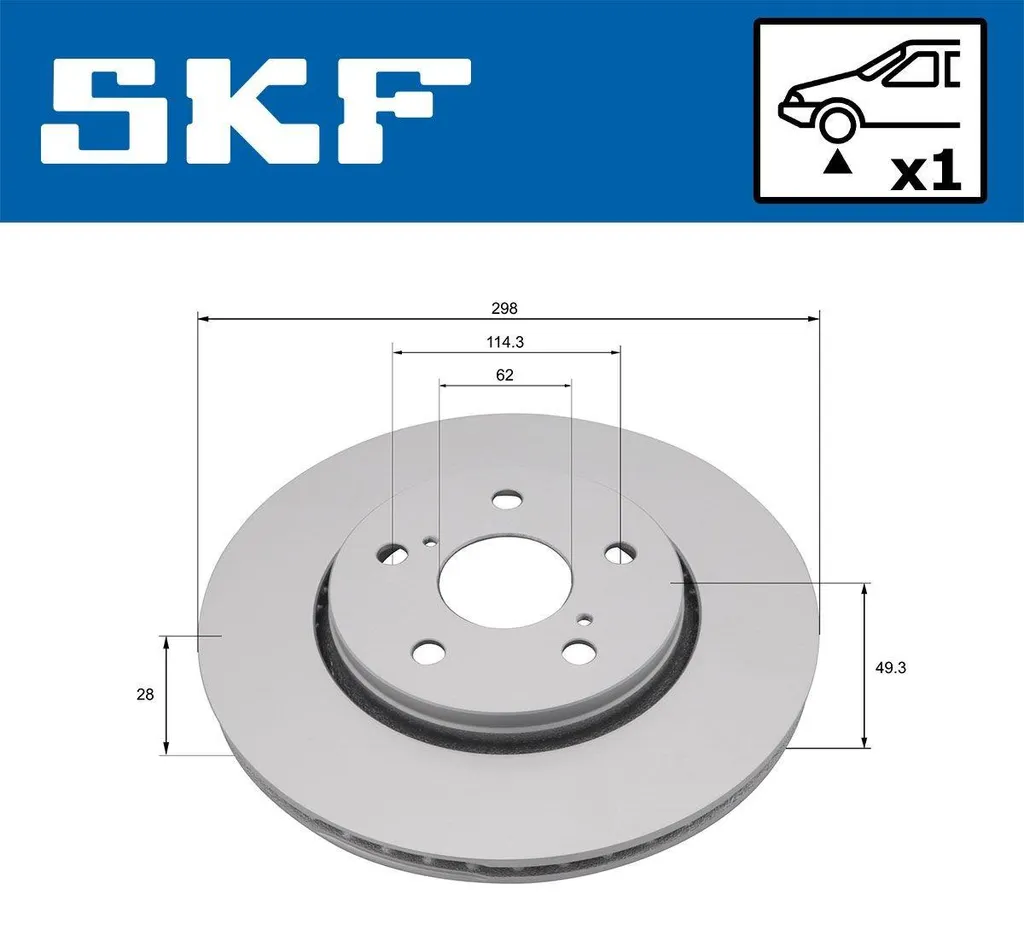 Disque de frein SKF VKBD 81391 V1 298 mm haute endurance Toyota E210
