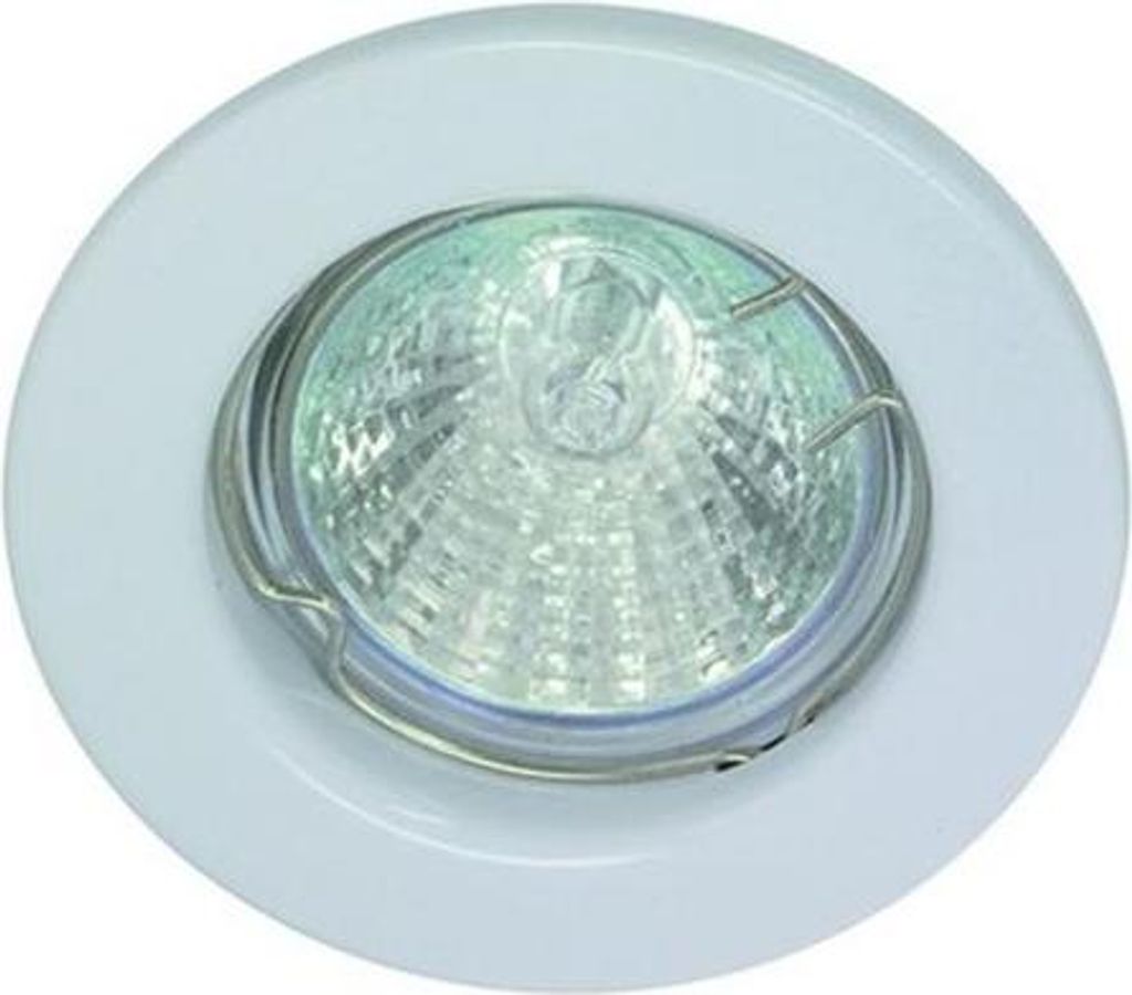 TOP RUTEC Stahl-Halogen-Einbaustrahler starr Weiß inkl. GU 5,3