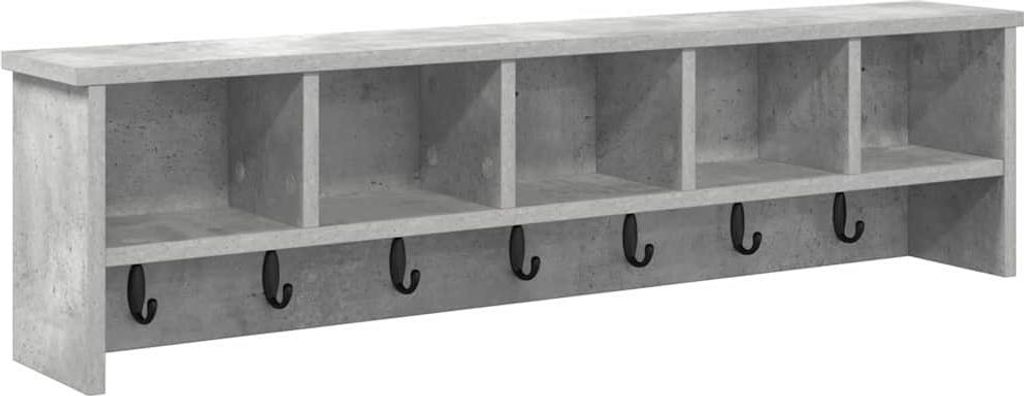 Wandmontierter nachttisch mit Regal Beton Grau 100 x 16 x 26 cm