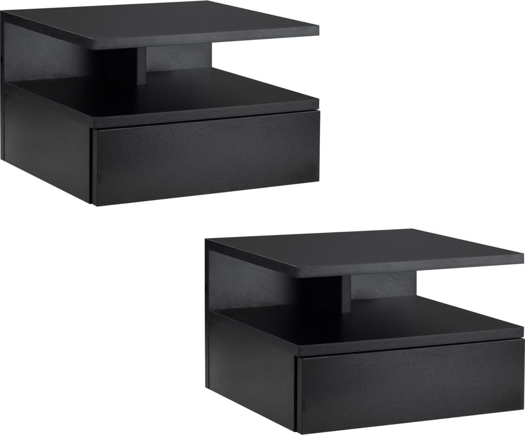 HOMCOM Lot de 2 Tables de Chevet murales - Lot de 2 Tables Image du produit 