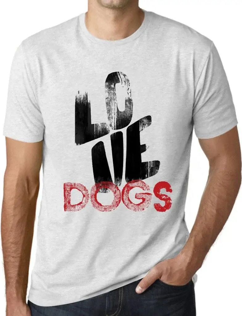 Herren Grafik T-Shirt Liebe Hunde – Love Dogs – Öko-Verantwortlich Vintage Jahrgang Kurzarm Lustige Druck Geburtstag Geschenk Mann