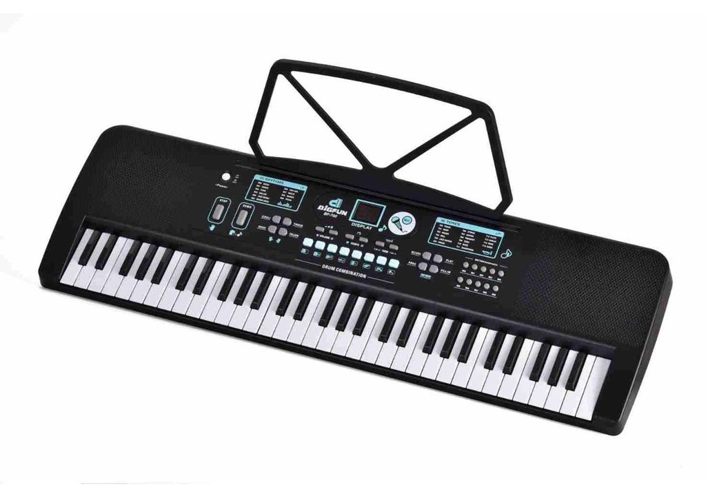 Elektronisches Keyboard mit 61 Tasten, 16 Klangfarben, 10 Rhythmen, 8 Soundeffekten, zwei Lautsprechern, Aufnahmefunktion, Mikrofonanschluss und LE...