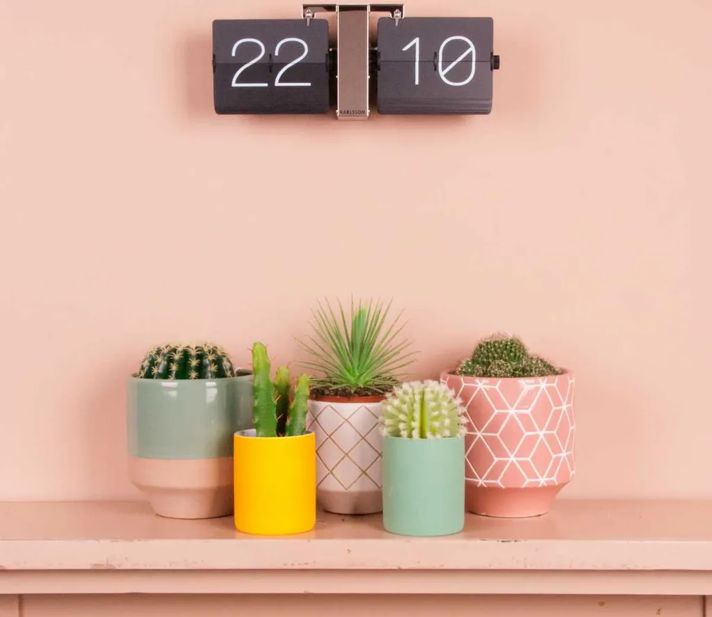 Presenttime Flip Clock Noire - Horloge Murale de Table Rétro 36x14cm - 5