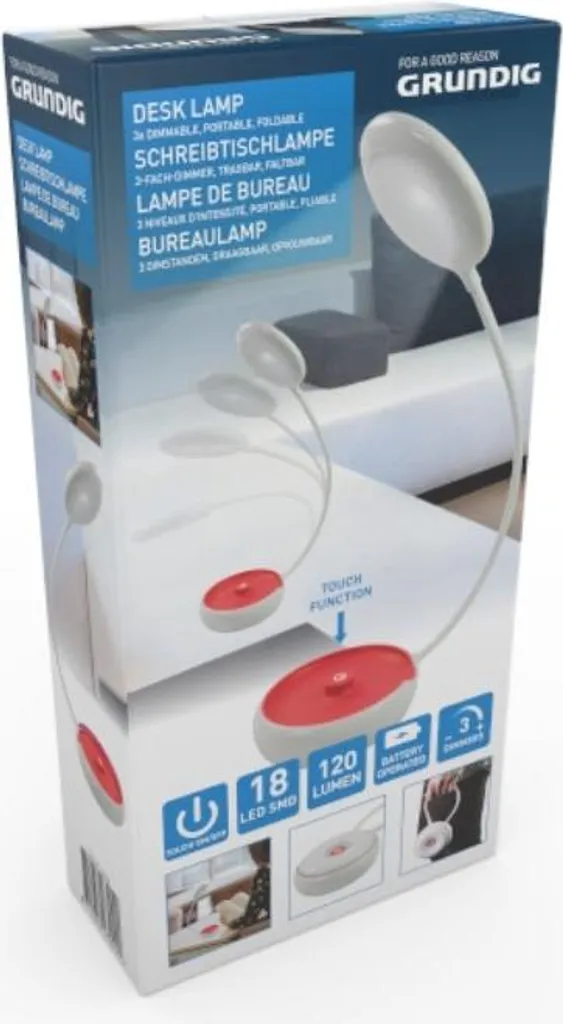 Lampe de bureau LED pour lecture et voyage 15cm pliable coloris Orange
