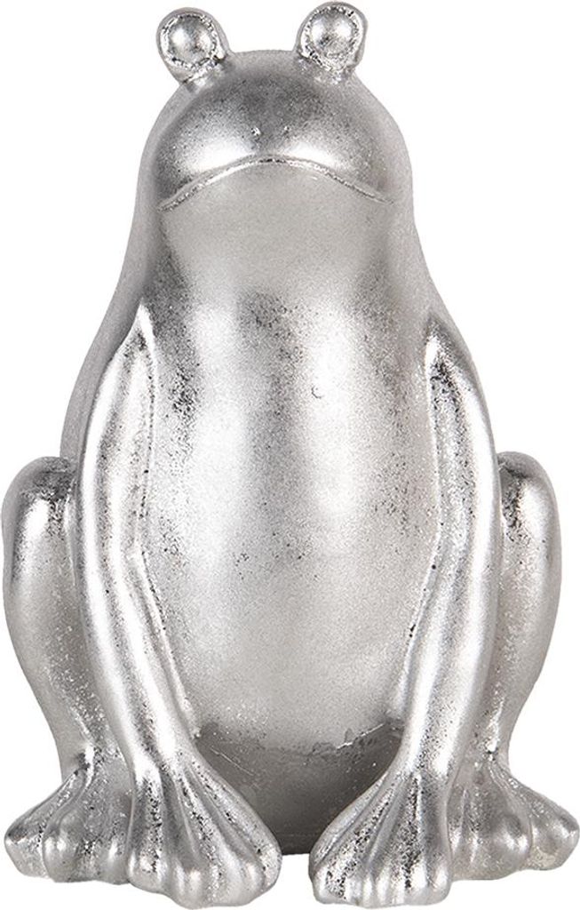 Clayre & Eef Figur Frosch 13x13x20 cm Silberfarbig Produktbild 