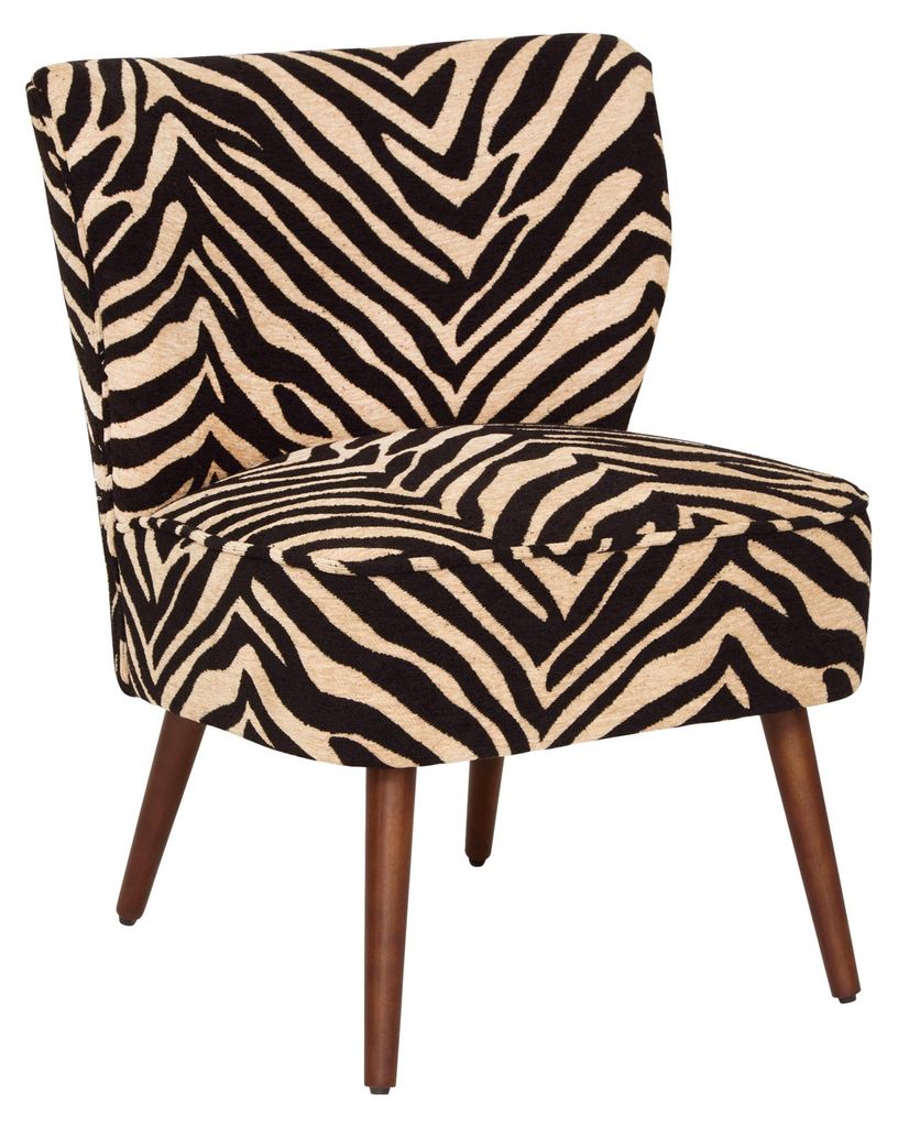 Chenille-Sessel mit Zebramuster Produktbild 