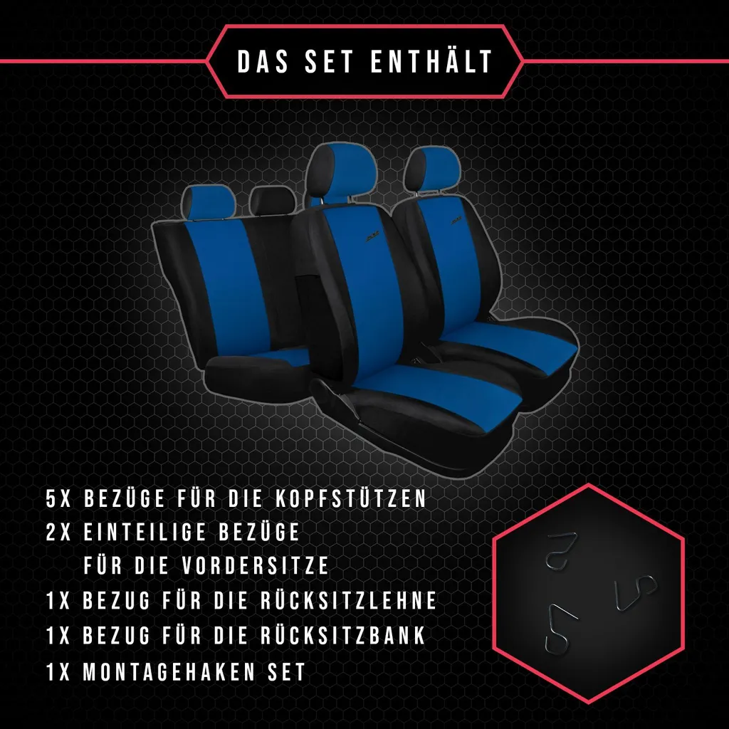 Coprisedili auto Coprisedili universali Coprisedili auto per Hyundai Elantra Blue XR - 8