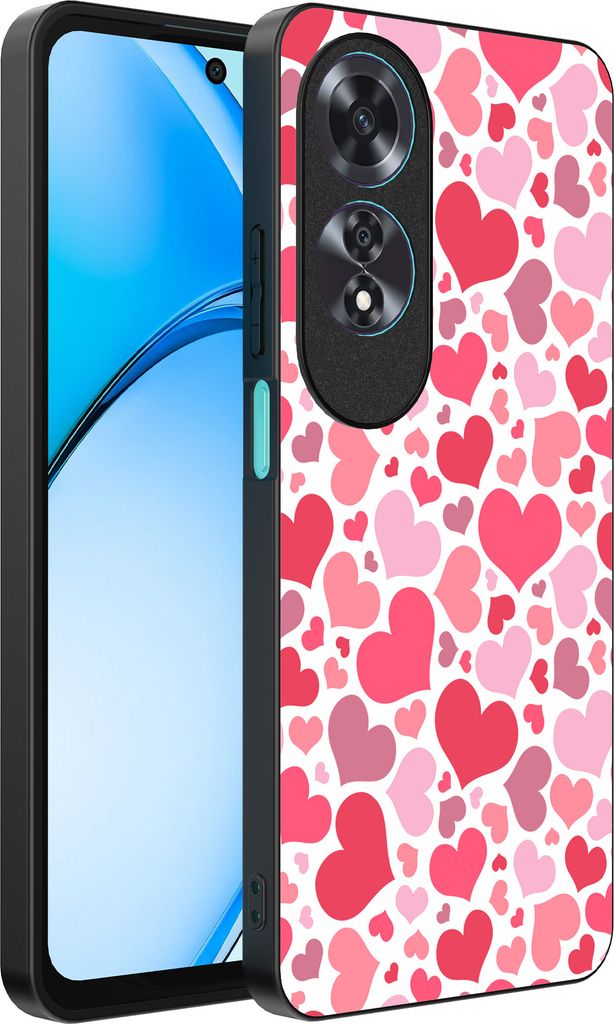 Smartphonica Telefon Fall geeignet für Oppo A60 mit Herzen drucken - Herzen Design TPU Backcover Fall - Kinder Fall mit Herzen Design