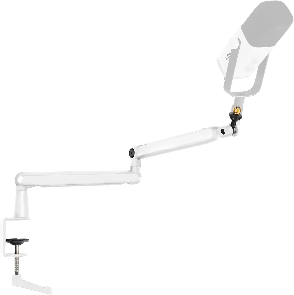 Bras de microphone plat réglable pour éviter d'encombrer votre écran